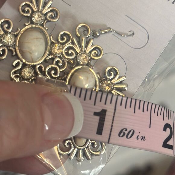 Stone Cross Earrings‎ - Picture 7 of 7